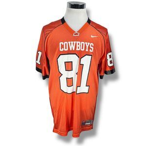 Vintage Nike Oklahoma State Cowboys #81 Football Jersey Mens Large Orange New